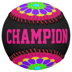 Balle De Softball Funny Flower Power Bloom II + your backgr. & idea
