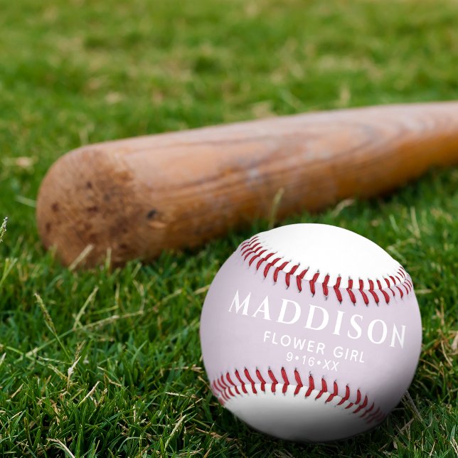 Balle De Softball Garder Dusty Rose Flower Girl personnalisée (Keepsake Dusty Pink Flower Girl Personalized Softball)