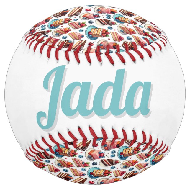 Balle De Softball Gâteau sur ton visage (personnaliser) (Dos)