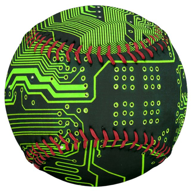 Balle De Softball Geek de la carte de circuit électronique Nerd PCB  (Devant)