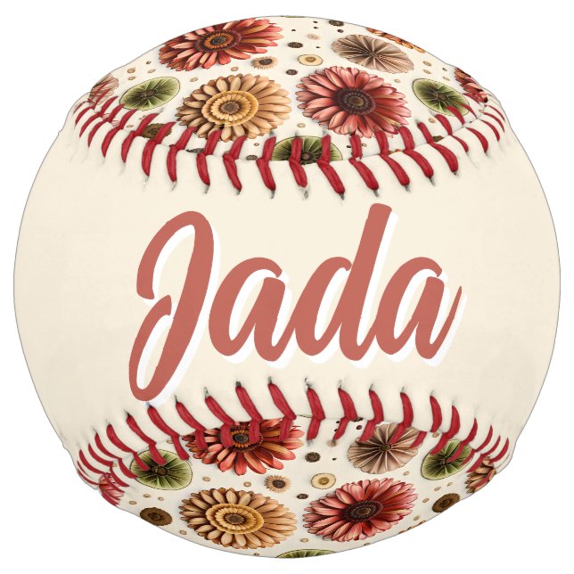Balle De Softball Gerbera Galore (personnalisé) Softball (Dos)