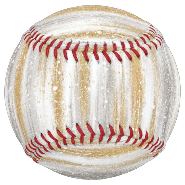 Balle De Softball Glitzy Silver Gold Sparkle Stripes (Devant)