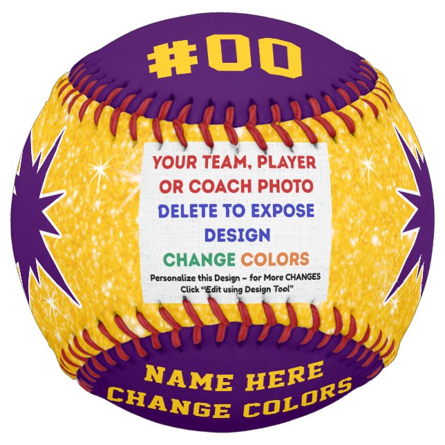 Balle De Softball Gold and Purple Softball, Team PICTURE SOFTBALL (Devant)