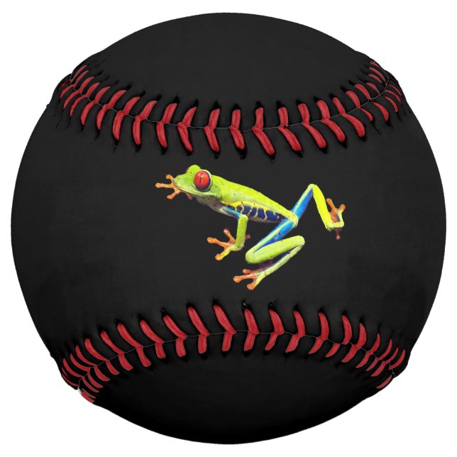 Balle De Softball Grenouille peinte aux yeux rouges (Devant)