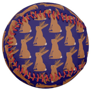 Balle De Softball Halloween Jackalope Trick ou Treat Patterned