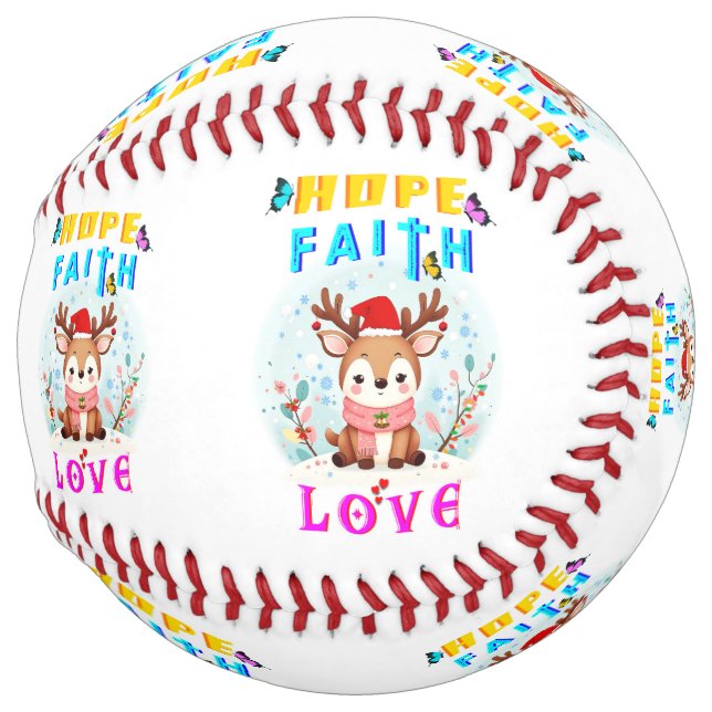 Balle De Softball Hope Faith Love (Devant droit)