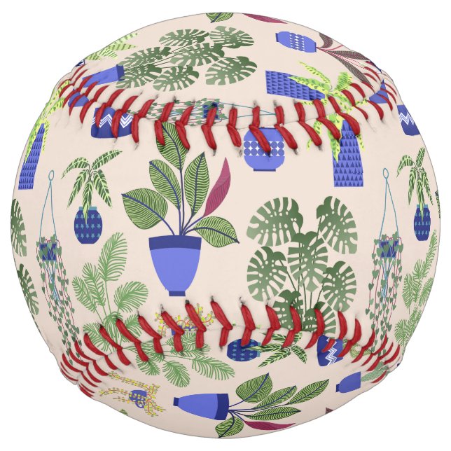 Balle De Softball Houseplants Cactus Succulent Blush rose Motif (Devant)