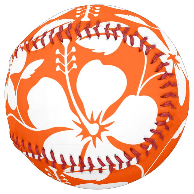 BALLE DE SOFTBALL HULA HAÏIENNE (HIBISCUS) ORANGE (Dos gauche)