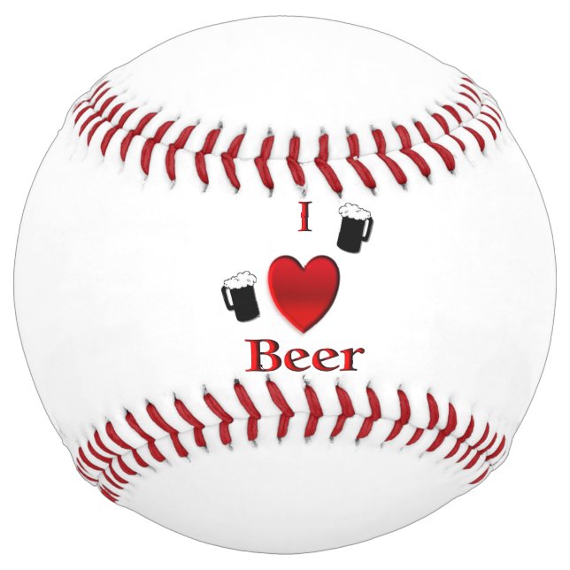 Balle De Softball I Heart Beer Design (Devant)