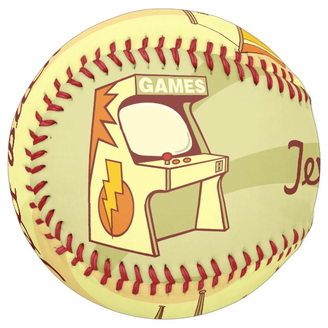 Balle De Softball Icônes de jeux rétros (Devant gauche)