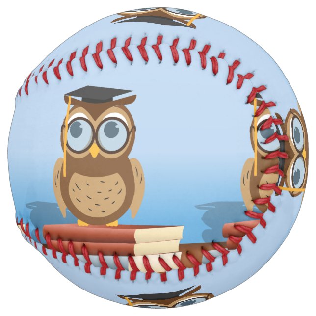 Balle De Softball Illustration de hibou (Devant droit)