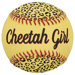 Balle De Softball Impression d'animal jaune (personnaliser)