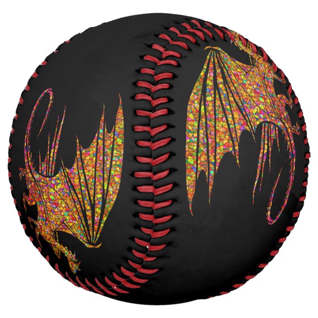 Balle De Softball Incroyable Dragon Mosaïque  (Incliné)