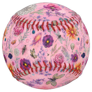 Balle De Softball Jardin Florissant Fantaisiste