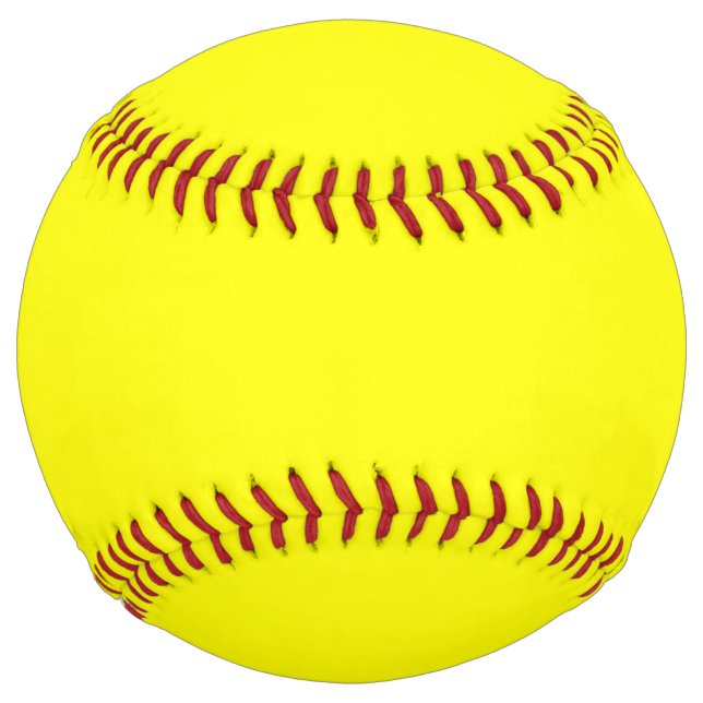 Balle De Softball Jaune clair (couleur solide)  (Devant)