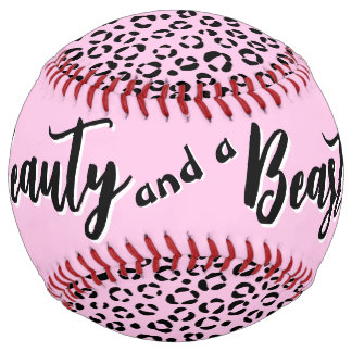 Balle De Softball Joli en rose impression animale (personnaliser)