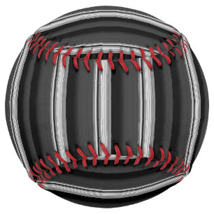 Balle De Softball Jolies rayures noir gris