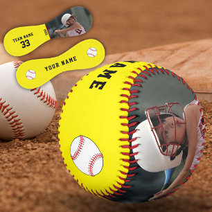Balle De Softball Joueur photo jaune Nom de l'équipe