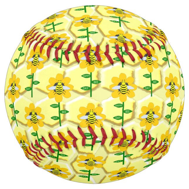 Balle De Softball Joyeux Jour des abeilles Anniversaire Bumblebee (Devant)