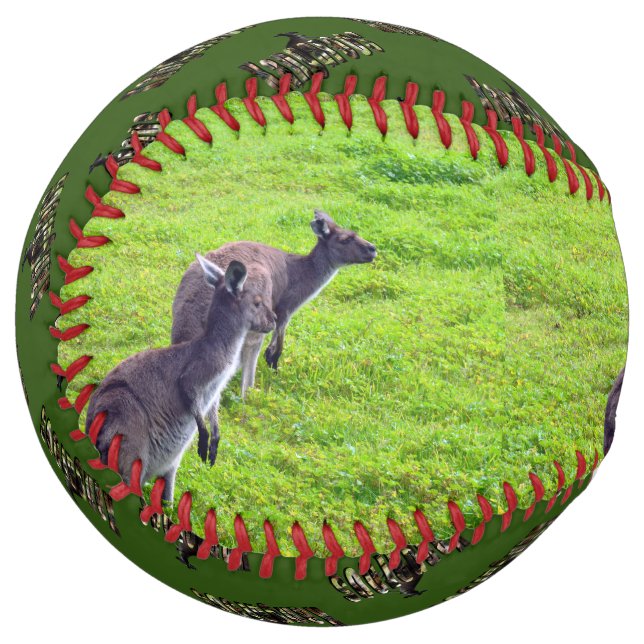 Balle De Softball Kangaroos Et Logo, (Devant gauche)