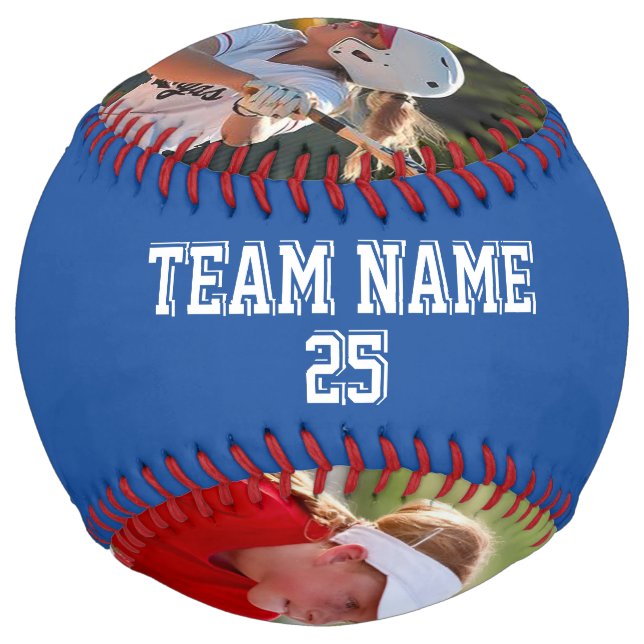 Balle De Softball Kentucky Bleu Blanc Personnalisé 2 photos (Dos)