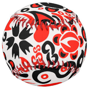 Balle De Softball L'art populaire ukrainien motif floral abstact