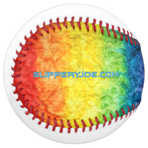 Balle De Softball Le drapeau tie-dyé de SlipperyJoe arc-en-ciel pres