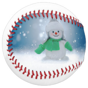 Balle De Softball Le personnage de bonhomme de neige de Noël adorabl