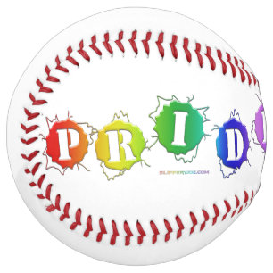 Balle De Softball L'enseigne de fierté aux couleurs de l'arc-en-ciel