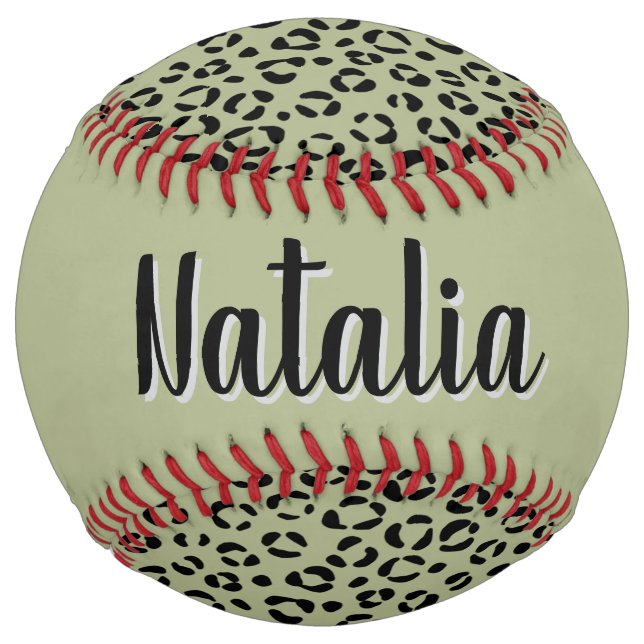 Balle De Softball Léopard Saged (personnaliser) (Dos)