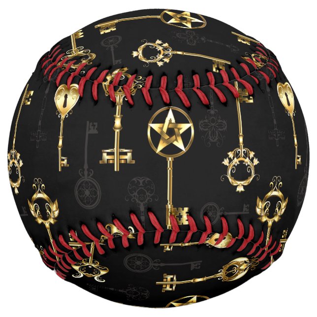 Balle De Softball Les Patters de Seamless avec Golden Keys (Devant)