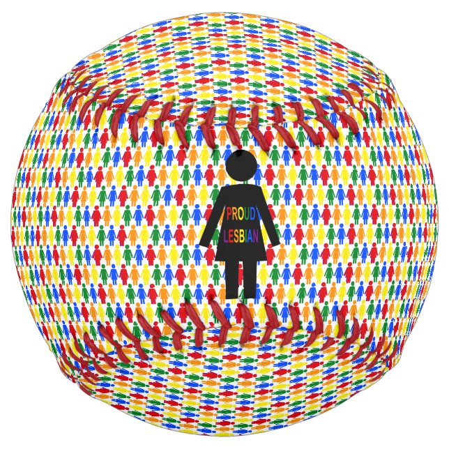 Balle De Softball Lesbienne LGBTQ Silhouette et Rainbow Ladies (Devant)