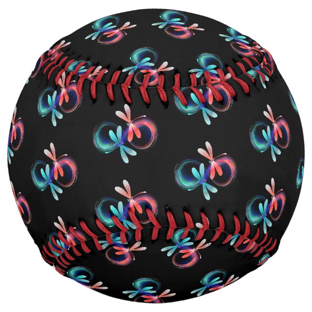 Balle De Softball L'infini avec des libellules lumineuses (Devant)