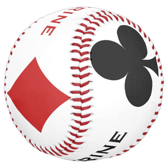 Balle De Softball Logiciel de nom personnalisé Card Player (Incliné)