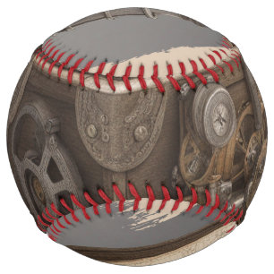 Balle De Softball Machine à temps Steampunk - Vintage coffre au trés