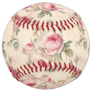 Balle De Softball Magnifique floral vintage