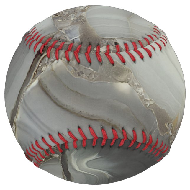 Balle De Softball Marbre Gris avec Veine d'Or (Devant)