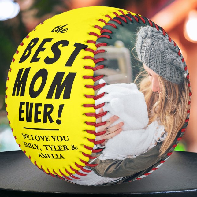 Balle De Softball Meilleure Maman Jaune Ever 2 Collage de Photos  (Créateur téléchargé)