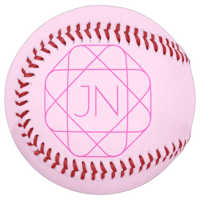 Balle De Softball Monogramme cool, Style de logo de hanche | Rose &  (Devant gauche)