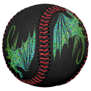 Balle De Softball Mosaïque de dragon vert incroyable