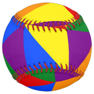 Balle De Softball Motif arc-en-ciel polygone