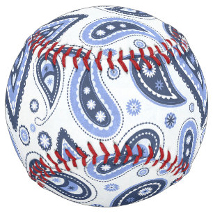 Balle De Softball Motif Blue Paisley