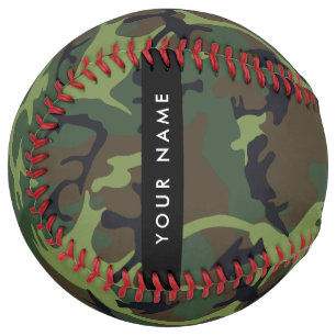 Balle De Softball Motif de camouflage vert, Votre nom, Personnaliser