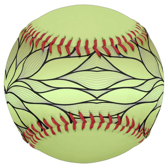 Balle De Softball Motif de congé créatif vert olive (Devant)