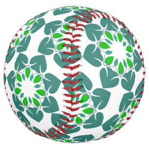 Balle De Softball Motif de feuille, motif de feuilles, feuilles vert