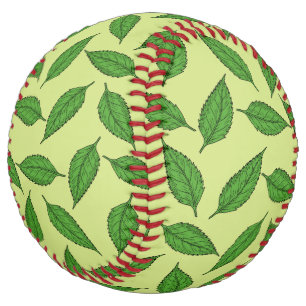 Balle De Softball Motif De Feuilles, Motif De Feuilles, Feuilles De 