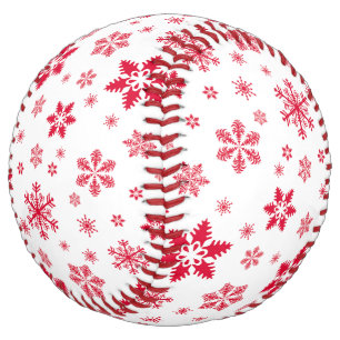 Balle De Softball Motif de flocon de neige, Flammes de neige rouges,