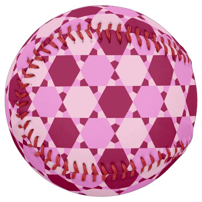 Balle De Softball Motif d'illusion optique Girly Pink (Devant gauche)