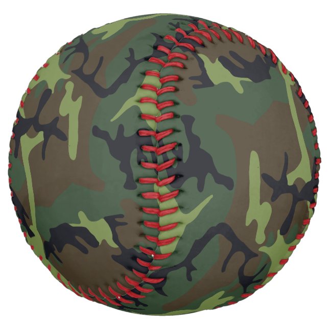 Balle De Softball Motif du Camouflage Vert, Motif militaire, Armée (Incliné)