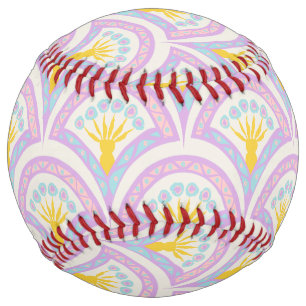 Balle De Softball Motif en coquille de couleur pastel